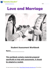 Psychology Assessment Workbook: Love & Marriage