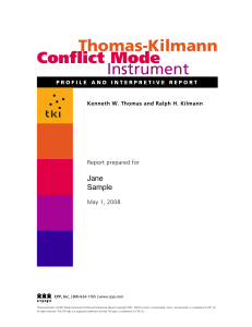 TKI Conflict Mode Instrument Profile Report