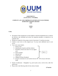 Company Law Assignment: Case Review & Analysis