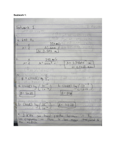 Acoustics Seatwork: Wavelength, Decibels, and Sound