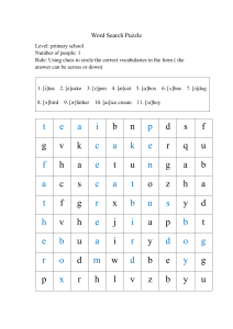 Phonetics Word Search Puzzle for Primary School