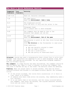 Murder Mystery Game Host Quick Reference Guide