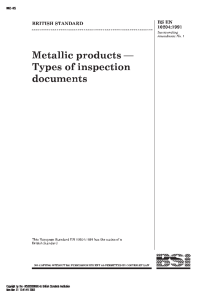 Metallic Products Inspection Documents | BS EN 10204:1991