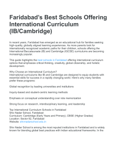 Best International Schools in Faridabad (IB/Cambridge)