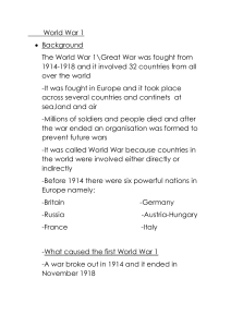 World War 1: Causes, Alliances, and Key Players