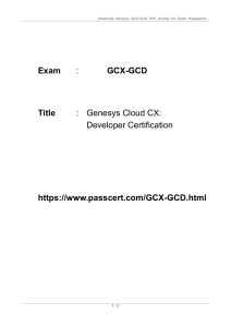 Genesys GCX-GCD Exam Dumps: Practice Questions