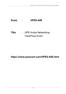 HPE6-A88 Exam Questions: Aruba ClearPass Certification