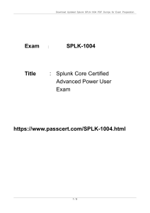 Splunk SPLK-1004 Exam Dumps: Practice Questions & Answers