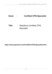 Salesforce CPQ Specialist Exam Dumps PDF