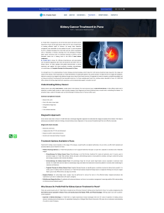 Kidney Cancer Treatment in Pune | Dr. Pratik Patil