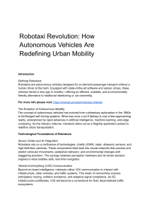 Robotaxi Revolution: Autonomous Vehicles & Urban Mobility