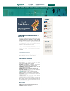 Fecal Incontinence: Causes, Diagnosis & Treatment in Thrissur