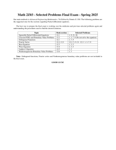 Math 2Z03 Final Exam Problems: PDEs - Spring 2025