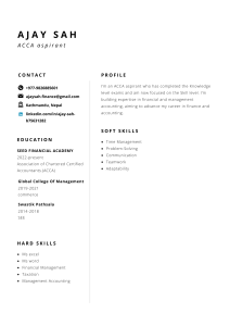Ajay Sah - ACCA Aspirant Resume