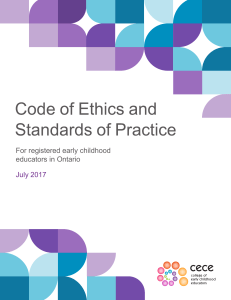 ECE Code of Ethics & Standards of Practice | Ontario 2017