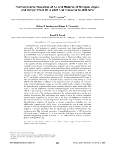 Air & Mixture Thermodynamic Properties: 60-2000K, 2000MPa