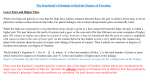 Kutzbach's Principle: Calculating Degree of Freedom in Mechanisms