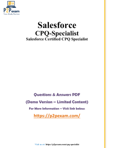 Salesforce CPQ Specialist Exam Questions & Answers (Demo)