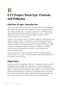 Festivals and Pollution: An Environmental Project