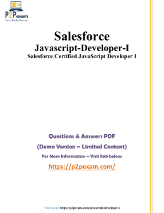 Salesforce JavaScript Developer I Exam Questions & Answers (Demo)