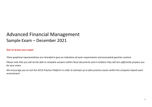 Advanced Financial Management Sample Exam - December 2021