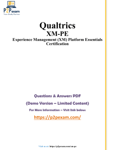 Qualtrics XM-PE Certification: Questions & Answers (Demo)