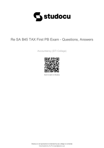 Taxation Exam Questions & Answers - ReSA CPALE Review