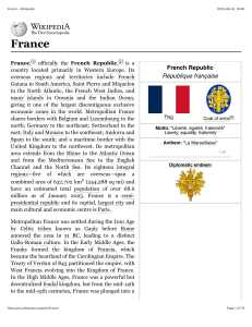 France: Geography, History, and Culture - Wikipedia Article
