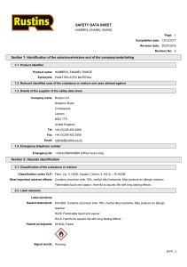 Humbrol Enamel Paint Safety Data Sheet
