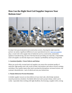 Steel Coil Suppliers: Improve Your Bottom Line