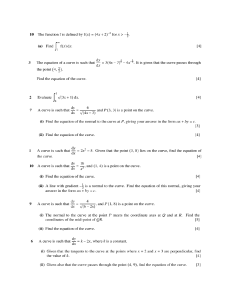 Calculus Exam Questions: Integration & Curves