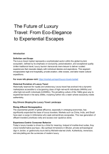 Luxury Travel: Trends, Market Analysis & Future Outlook