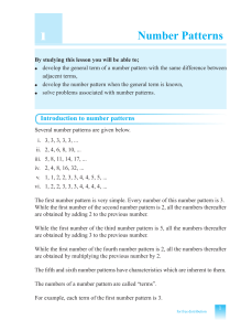Number Patterns: General Terms & Sequences