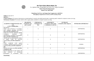 TLE-ICT 9 Competency Mapping: Quality Standards in Computer Servicing
