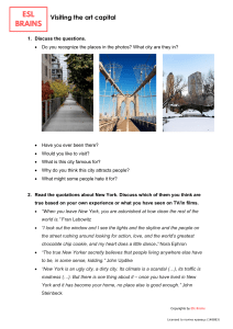 New York: Art Capital Worksheet - ESL Brains
