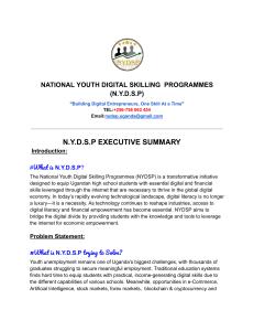NYDSP Executive Summary: Digital Skills for Ugandan Youth