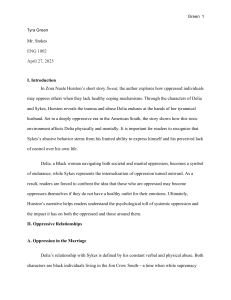 Sweat: Oppression and Abuse in Hurston's Short Story