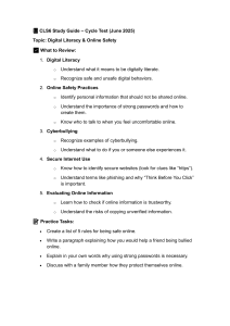 Digital Literacy & Online Safety Study Guide