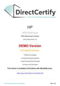 HPE6-A89 Exam Demo: HPE Networking Comware