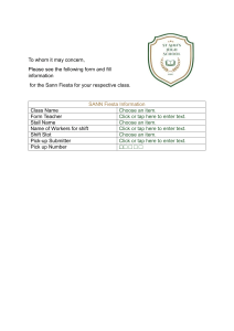 SANN Fiesta Form: Class Information & Stall Details