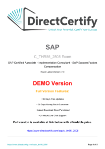 SAP C_THR86_2505 Exam Questions - Compensation Certification