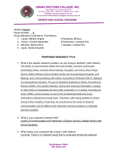 Communication & Interaction Research Proposal - Davao Doctors