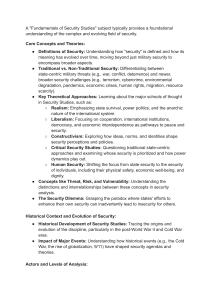 Fundamentals of Security Studies Course Syllabus