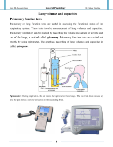 Lung Volumes, Capacities & Pulmonary Function Tests