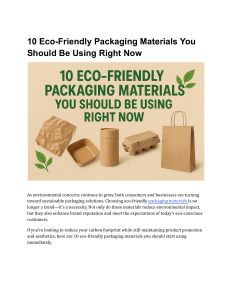 10 Eco-Friendly Packaging Materials for Sustainable Business