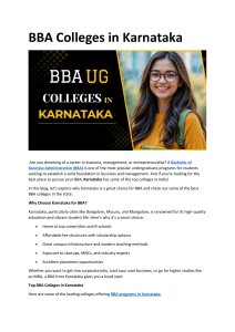 BBA Colleges in Karnataka: Top Options & Course Details