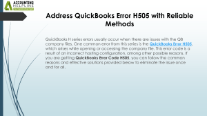 Fix QuickBooks Error H505: Reliable Solutions & Steps