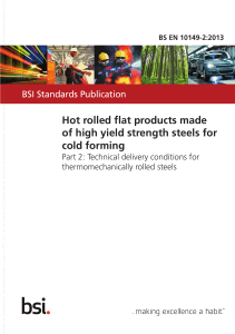 EN 10149-2:2013 Steel Standard - Cold Forming
