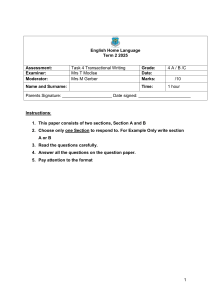 Grade 4 English Exam: Recipe & Weather Report Writing