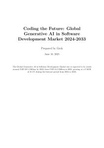 Generative AI in Software Development Market Report 2024-2033